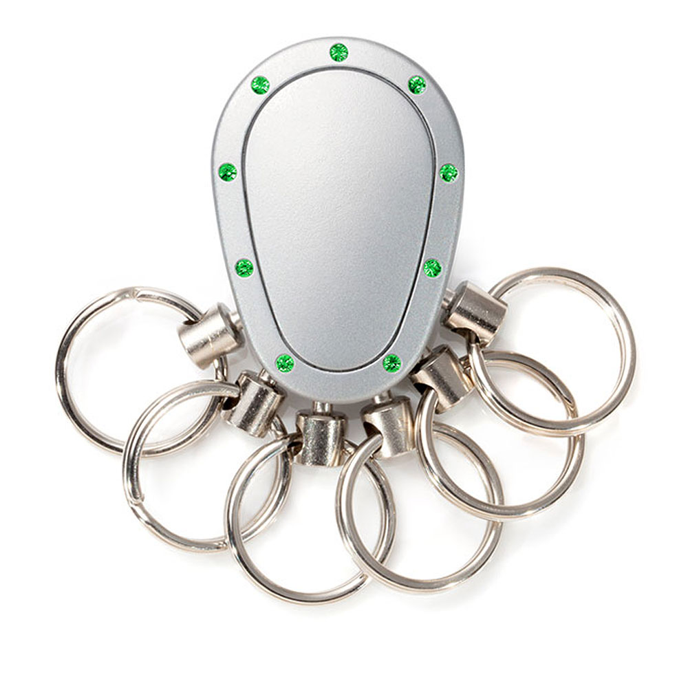 Spikey Swarovski, Chrom / Grün