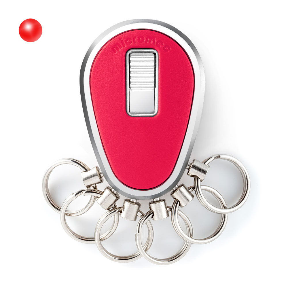 Key Organizer, Chrom glänzend Rot mit roter LED