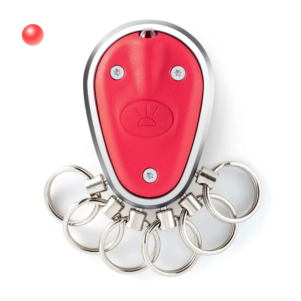 Key Organizer, Chrom glänzend Rot mit roter LED