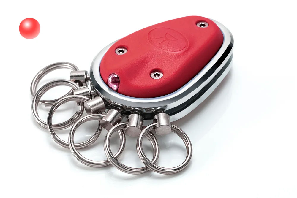 Key Organizer, Chrom glänzend Rot mit roter LED