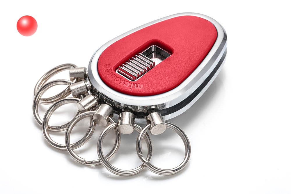 Key Organizer, Chrom glänzend Rot mit roter LED